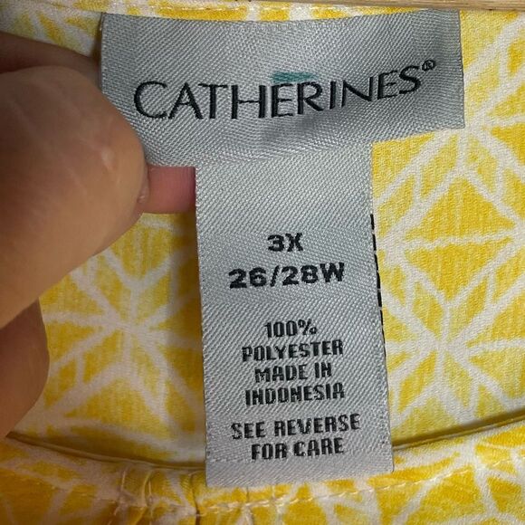 5 for $25🔥Catherines Ombre‎ Yellow Cold Shoulder Blouse 3X (26/28W) - Picture 3 of 6